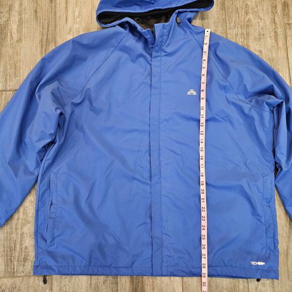EMS Thunderhead Peak Rain Jacket Mens Size XXL Blue Waterproof Hooded Shell - Picture 2 of 11
